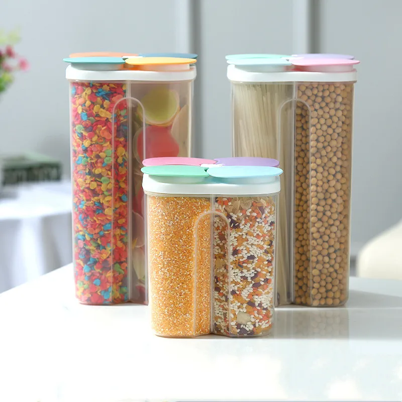 

Kitchen Storage Box Food Storage Containers Plastic Grain Storage Tank Sealed Moisture Proof with Lid Container Kitchen Items