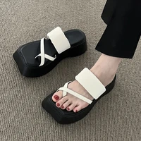 women flats slippers sexy clip toe shoes 2022 summer fashion platform flip flops sandals beach dress sports slides women shoes