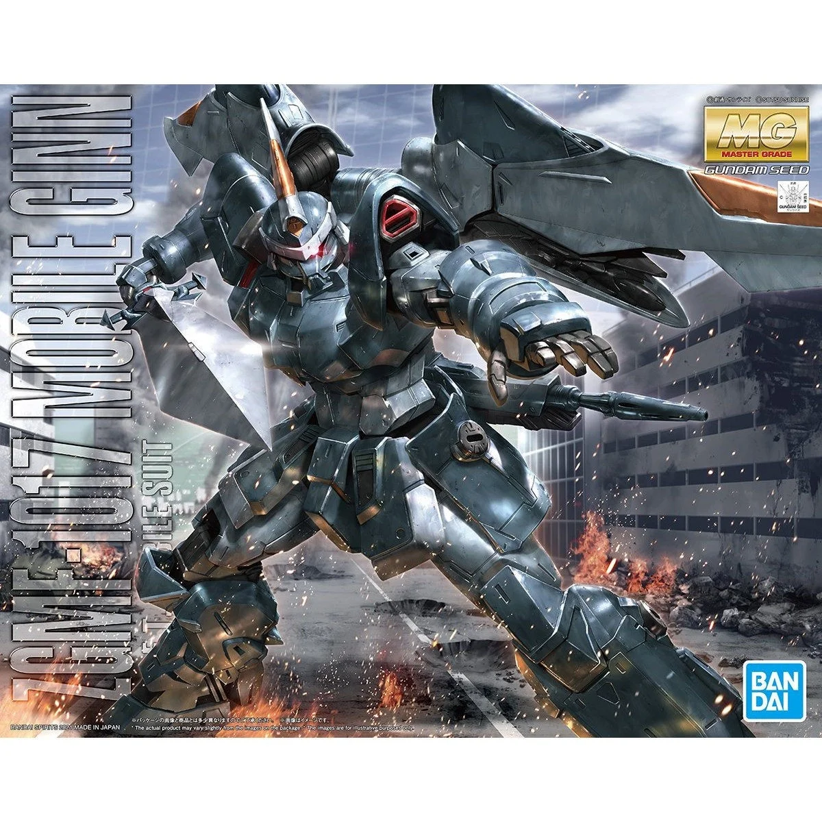 Фото BANDAI натуральная MG 1/100 ZGMF-1017 MOBILE GINN аниме фигурка в сборе модель игрушки Коллекционная модель украшения для детей №1