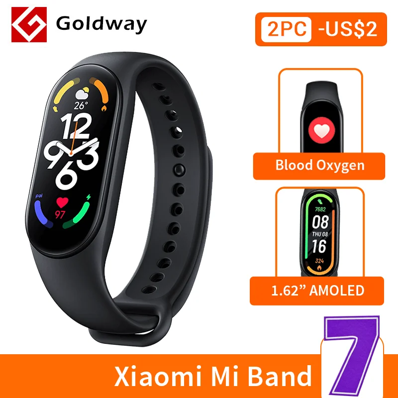Xiaomi Mi Band 7 умный браслет 6 цвета дюйма AMOLED экран miband Smartband Кислород крови фитнес
