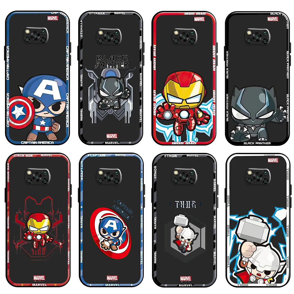 

Marvel Avengers Iron Man For Xiaomi Poco X3 Pro NFC POCO X3 GT Phone Case Carcasa Soft Coque Silicone Cover Black