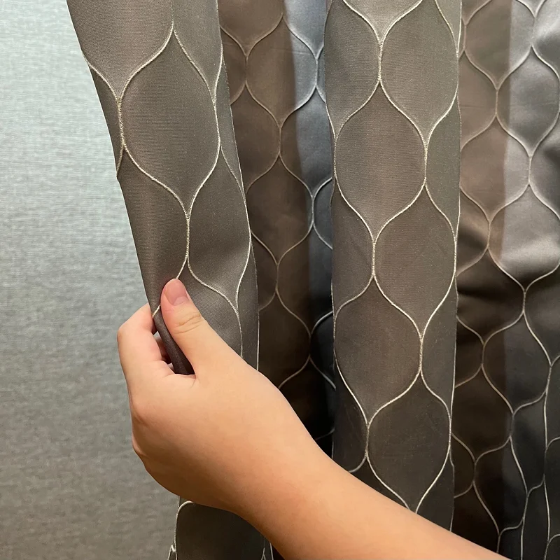 

Curtains for Living Dining Room Bedroom High Precision Modern Simple Vertical Yarn Yarn High Shade Brown Windows Door Kitchen