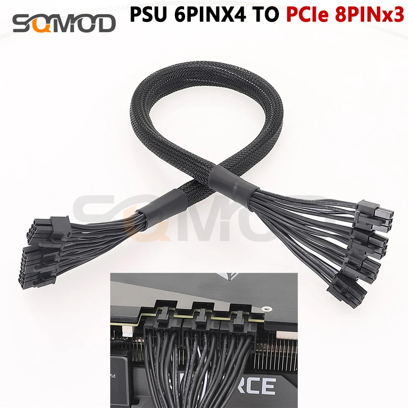 

Computer Power Supply Modular 4X6-pin to 24 Pin GPU 8PINX3 RTX3080TI For Cooler Master V1000 V1200 Platinum 600W