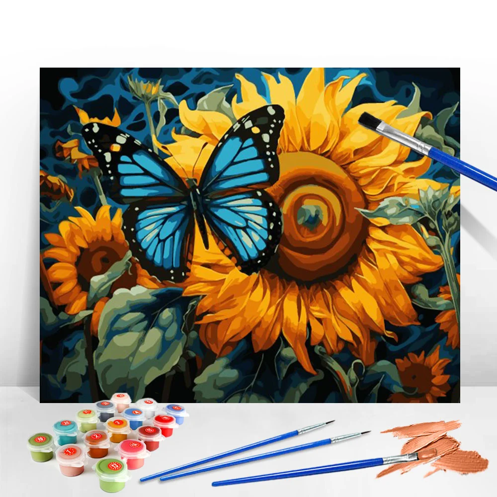 Набор для рисования по номерам на холсте подсолнухи