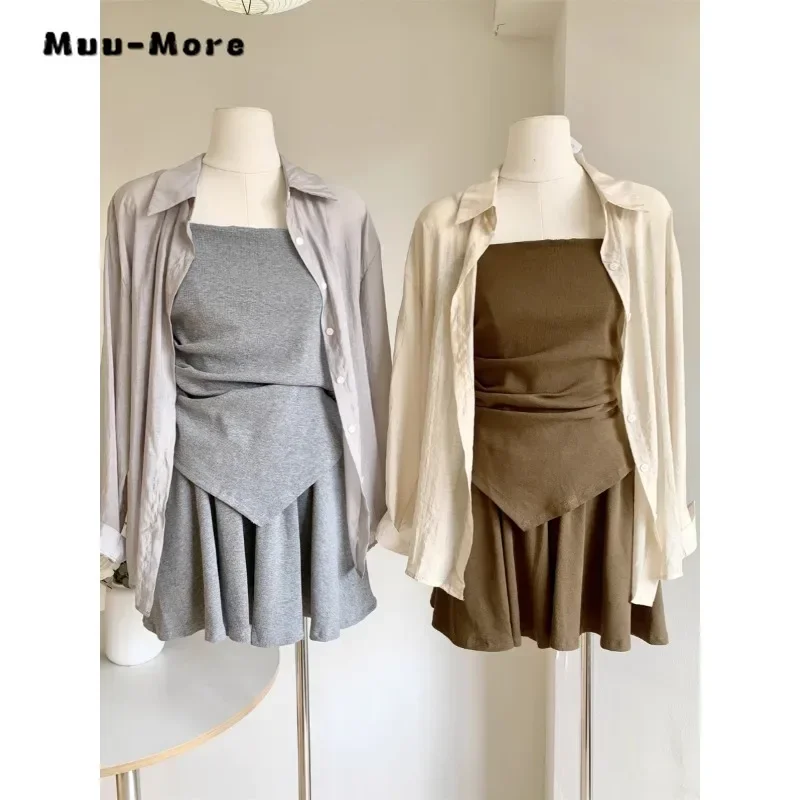 Милый винтажный стиль комплект из 3 предметов женский свободный жилет + тонкая