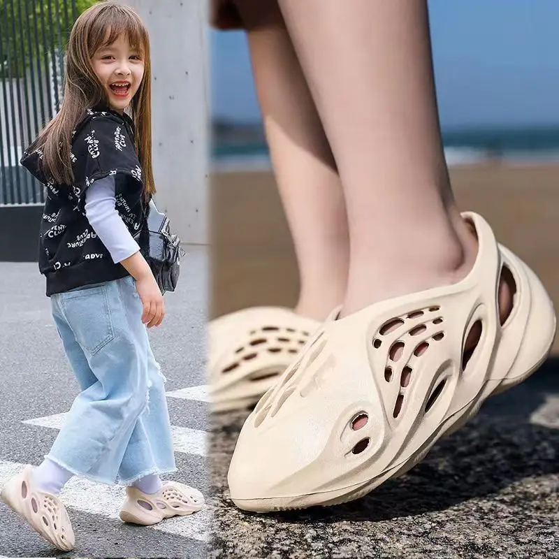 

Детские летние сандалии с отверстиями в виде пещер, коллекция 2022, яркая нескользящая Мягкая подошва, быстросохнущая обувь