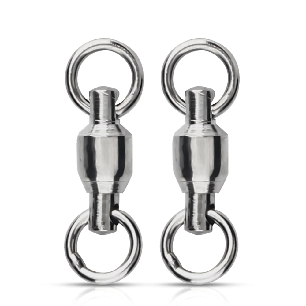 

50PCS pack Ball Bearing Swivel Solid Rings Stainless Steel Fishing Connector Freshwater Saltwater Fishing for Trolling Bait Lure