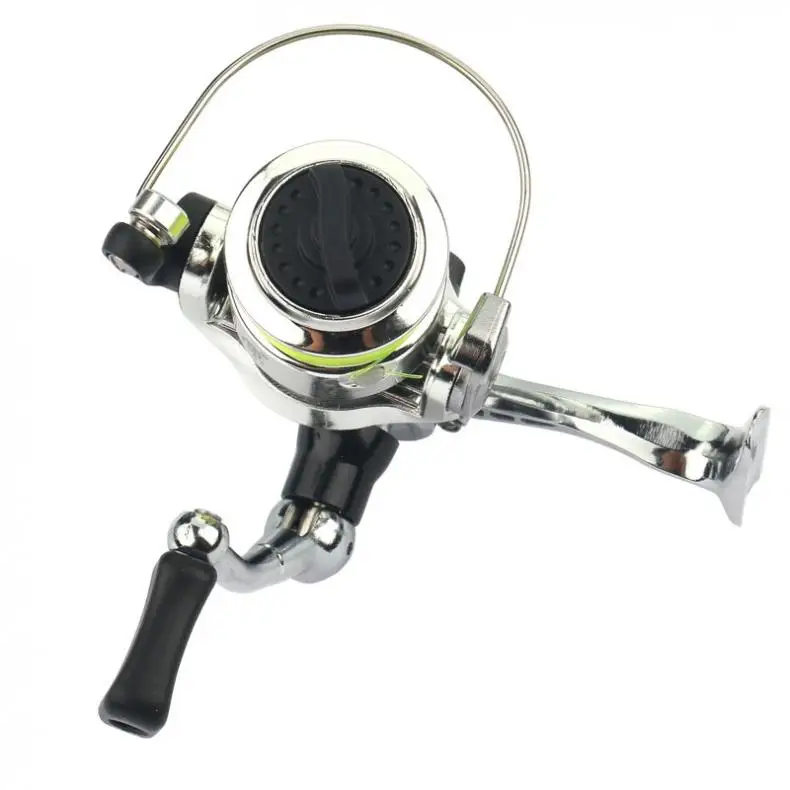 Mini 100 Metal Fishing Reel Size Spinning Reel with Fishing Line for Ice Fish Lure Shallow Fishing Rod images - 6