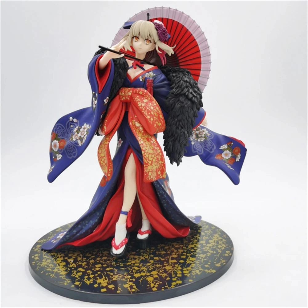 Fate Zero Animation Character Decoration Peripheral Ornaments Model Flower And Kimono Saber Action Figure Doll Birthday Gift