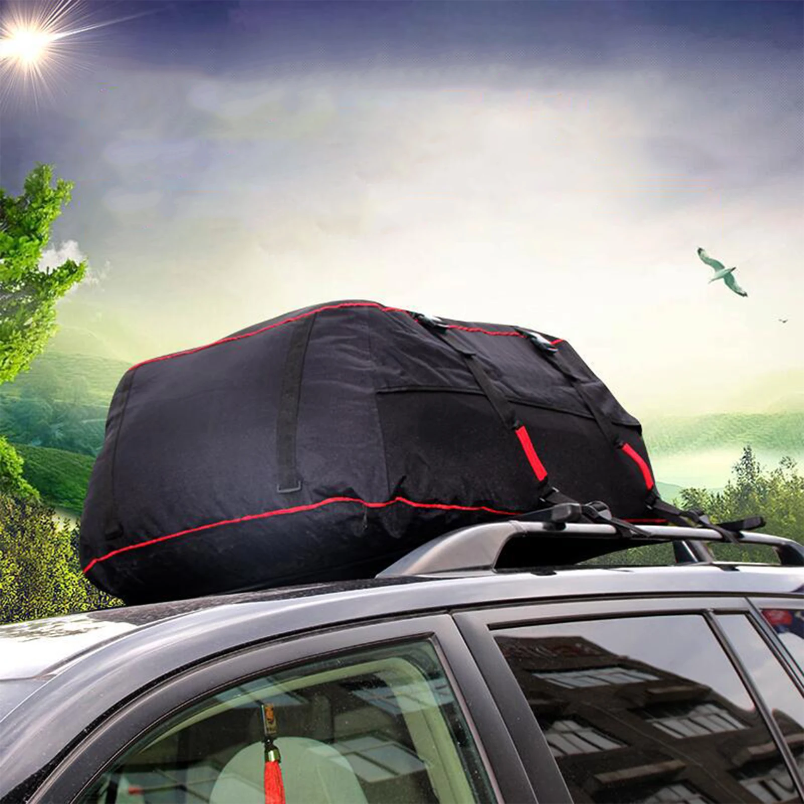 

220L 600d Oxford Car Roof Cargo Carrier Large-capacity Luggage Bag Storage Cube Bag Waterproof Car Cargo Roof Bag For Travel