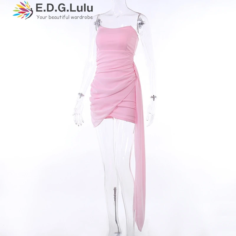 EDGLuLu сексуальные платья с открытой спиной и без бретелек женское облегающее