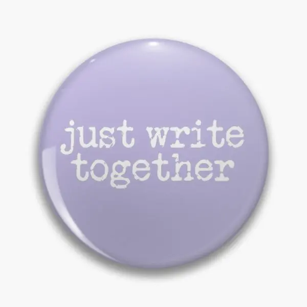 

Just Write Together 2 In White On Lavend Customizable Soft Button Pin Jewelry Decor Women Clothes Collar Badge Lover Hat Metal