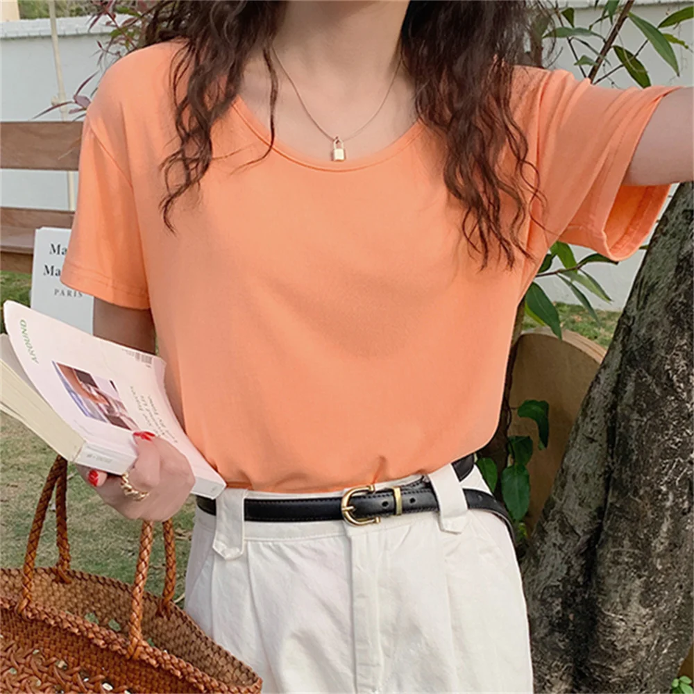 

Женская Однотонная футболка PLAMTEE с разрезом, новинка, облегающие летние футболки с короткими рукавами, модные повседневные топы в стиле нормкор, 2022