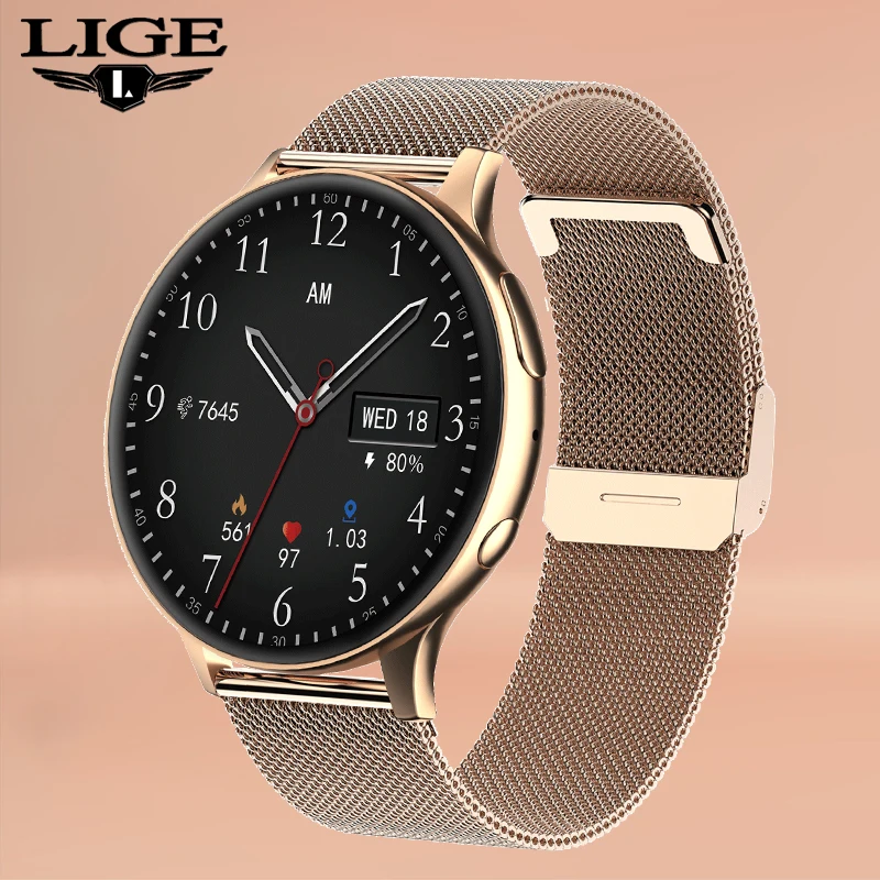 

2022 LIGE New NFC Smart Watch Women Men Local Music Playback Bluetooth Answer Call Men Waterproof Smartwatch Support Recording