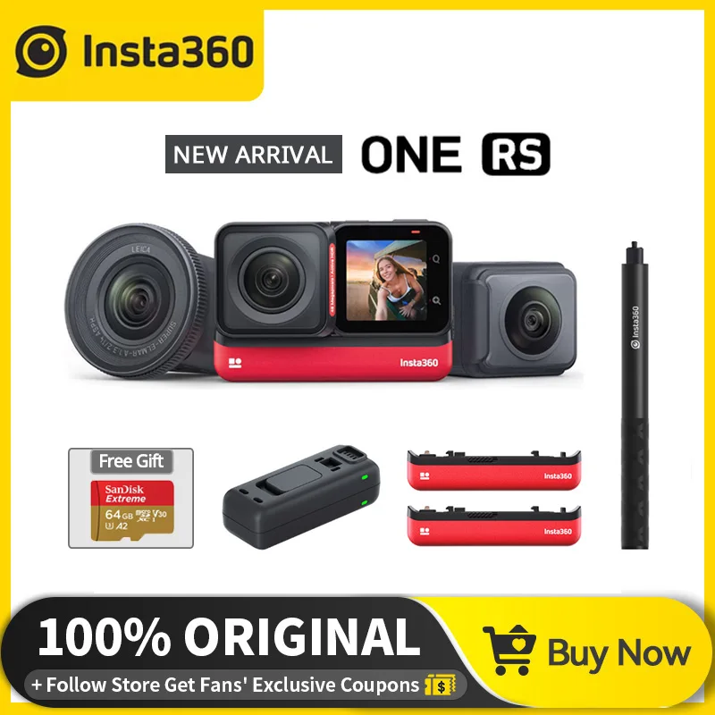 Insta360 ONE RS обновленная двойная версия новая спортивная Экшн-камера 5 7 K 360 4K