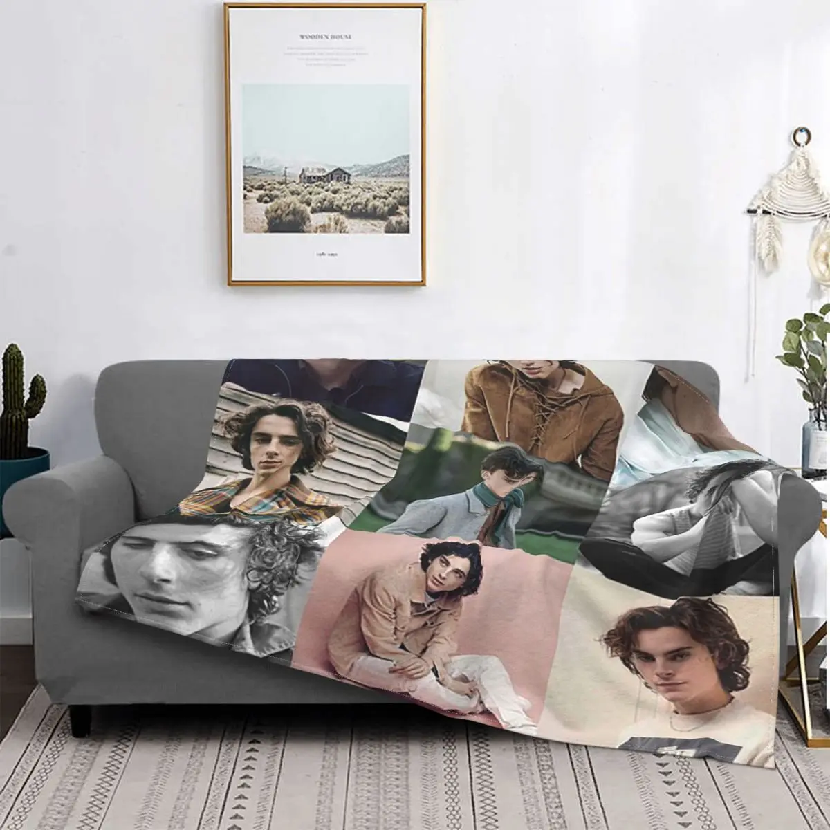 

Collage Timothee Chalamet Blankets Fleece Printed 3D Print Plaid Multifunction Super Soft Throw Blanket for Sofa Couch Rug Piece
