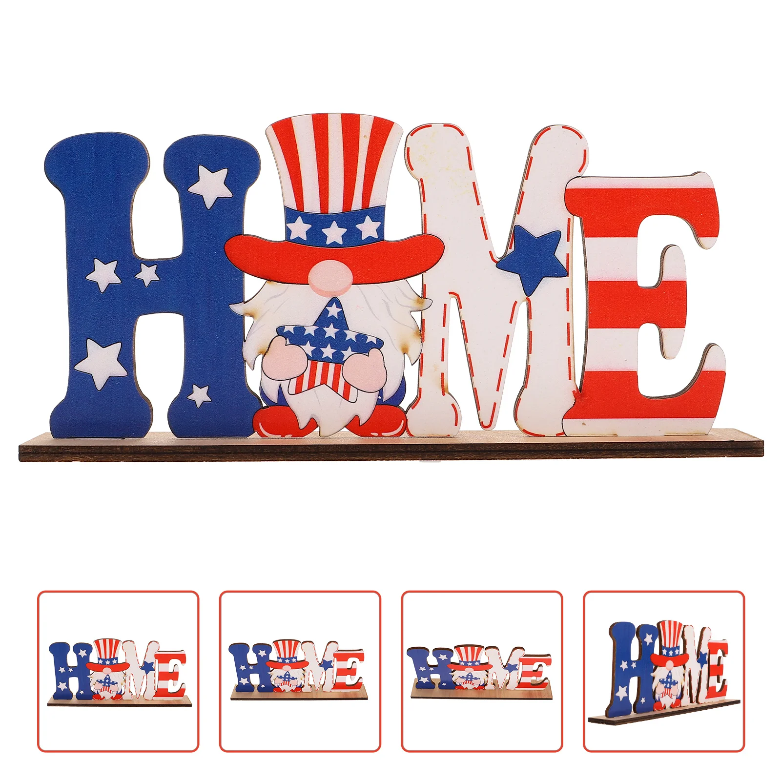 

Day Independence Decor Table Wooden Patriotic Sign Wood Decoration Gnome Decorations Diy American Ornament July Of 4Th Party