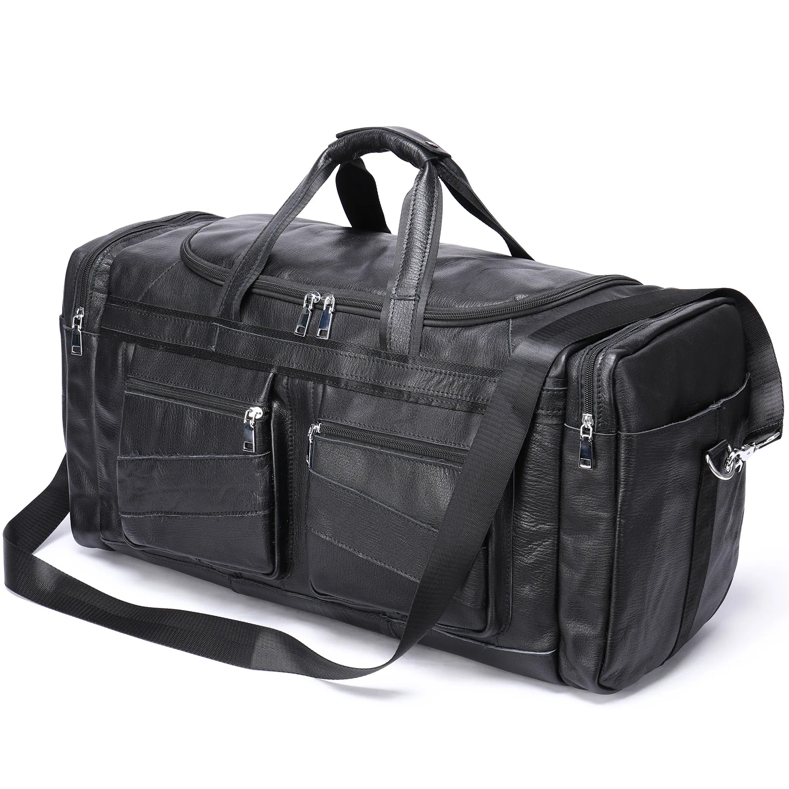 Men Large Capacity Travel Bag Leather Duffel Bags for Men Waterproof Weekender Bag Travel Man Leather Carry On Garment Bags