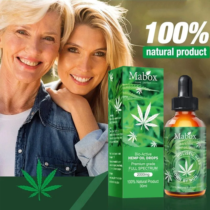 

100% Natural Hemp Oil Sleep Aid Anti Stress Pain Relief CBD 30ml/bottle