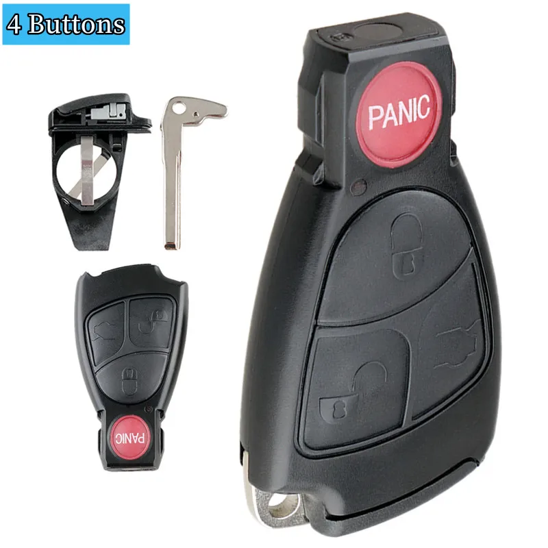 

2/3/4 кнопки, чехол для автомобильного брелока, сменный чехол для смарт-ключа, пульт дистанционного управления с балем и держателем батарейного отсека, подходит для Mercedes/Benz