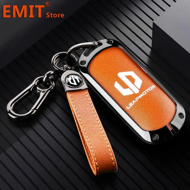 

For Leapmotor T03 S01 C11 C01 Zinc Alloy Car Key Case Smart Remote Protection Cover Bag Shell Keychain Holder Auto Accessories