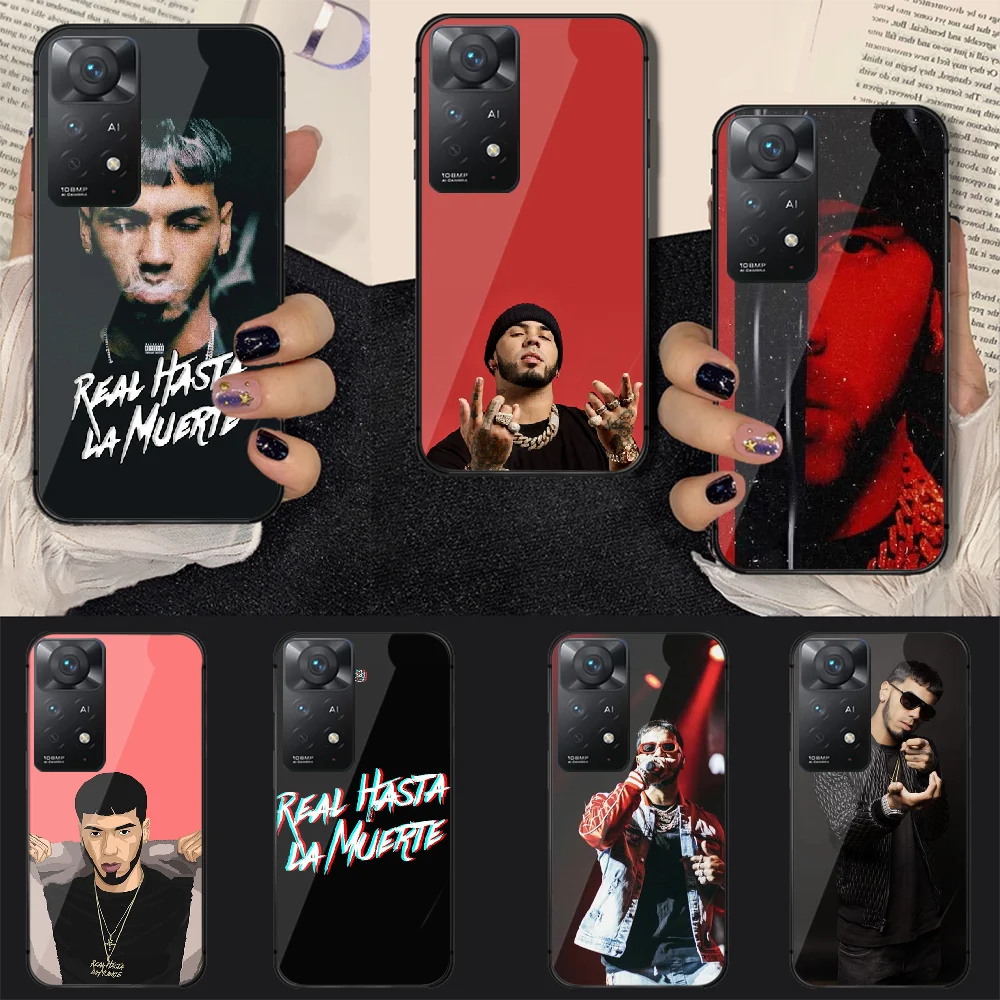 

Anuel AA Rapper Young Tempered Glass Phone Case Cover For Xiaomi Redmi Note 7 8 9 10 11 12 S Pro Plus 5G 9C 10C K60