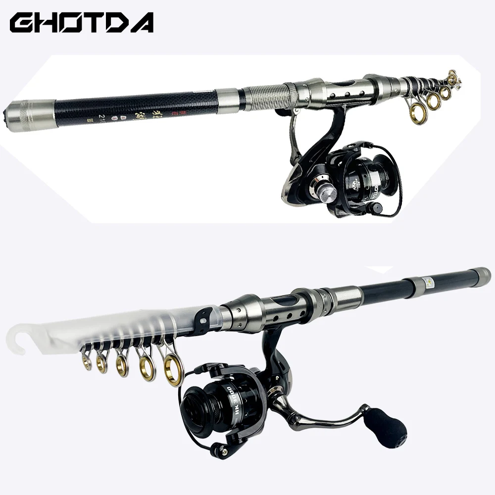 

Fishing Rod Combo 1.5-2.4 Meter Telescopic Fishing Rod with Spinning Fishing Reel Fishing Set Carp Fishing Rod Reel Kit