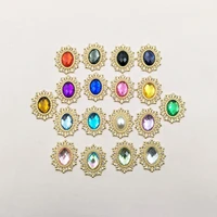 10 pcslot alloy christmas oval gold rhinestone pearls buttons for clothing flatback wedding embellishment jewelry craft