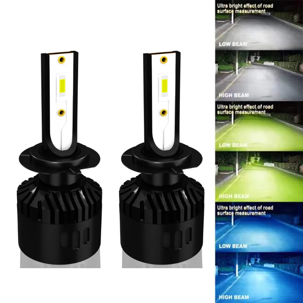 

2Pcs Auto Lights H7 H1 H11 LED Lamp For Car Headlight Bulbs Motorcycle H4 H8 H16 9005 HB3 HB4 9006 100W 39000LM 6000K Lemon