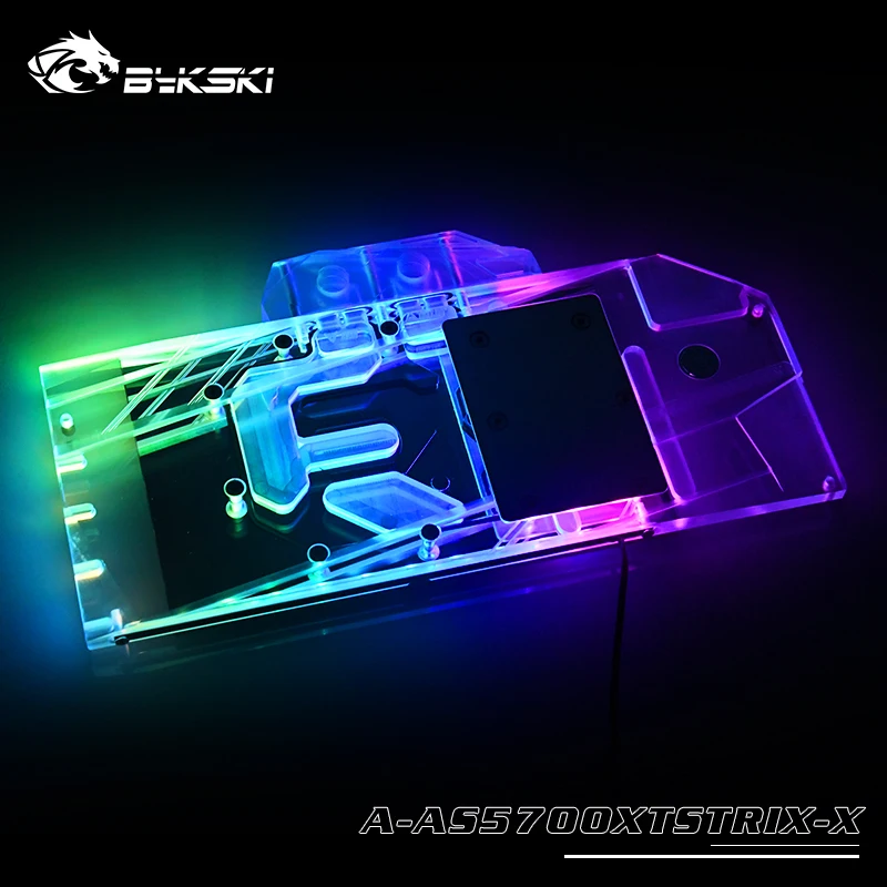 Водяной блок Bykski с полным покрытием для графического процессора ASUS ROG STRIX RX5700XT