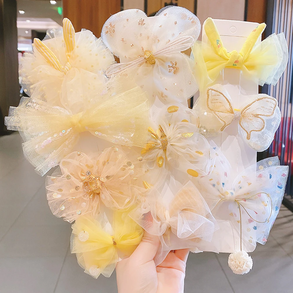 

1set Lace Gauze Bowknot Hair Clips for Cute Girls Barrettes Safty Hairpins Headwear Kids Hair Accessories Baby Sweet Hairpin