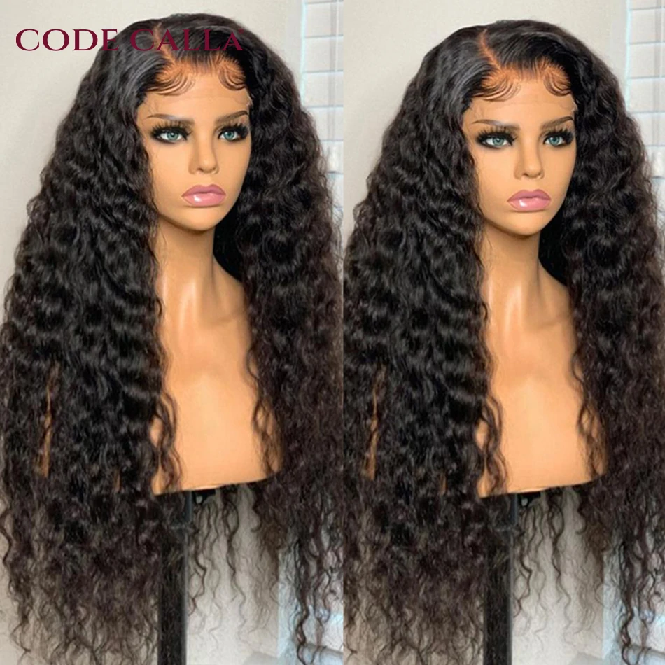 30 Inch Transparent Deep Wave Lace Frontal Wig Curly Human Hair Wigs Loose Water Wave Lace Front Human Hair Wig for Women 180%