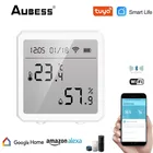 Умный Wi-Fi датчик температуры и влажности Aubess, комнатный гигрометр, термометр с ЖК-дисплеем, поддержка Alexa Google Assistant