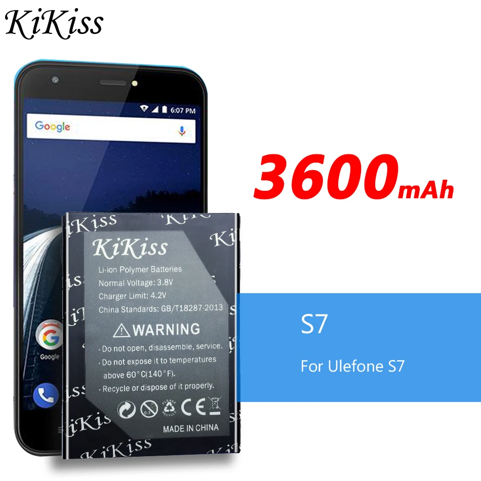 

Высококачественные 100% оригинальные сменные литиевые батареи KiKiss S 7 для 5,0 дюймового Ulefone S7 мобильный телефон, литий-ионная батарея