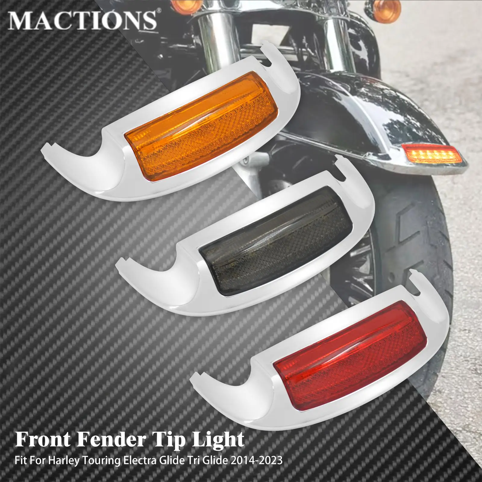 

Motorcycle Front Fender Tip Light For Harley Touring Electra Glide Ultra Limited FLHTK Tri Glide 2014-2023 Waterproof LED Light