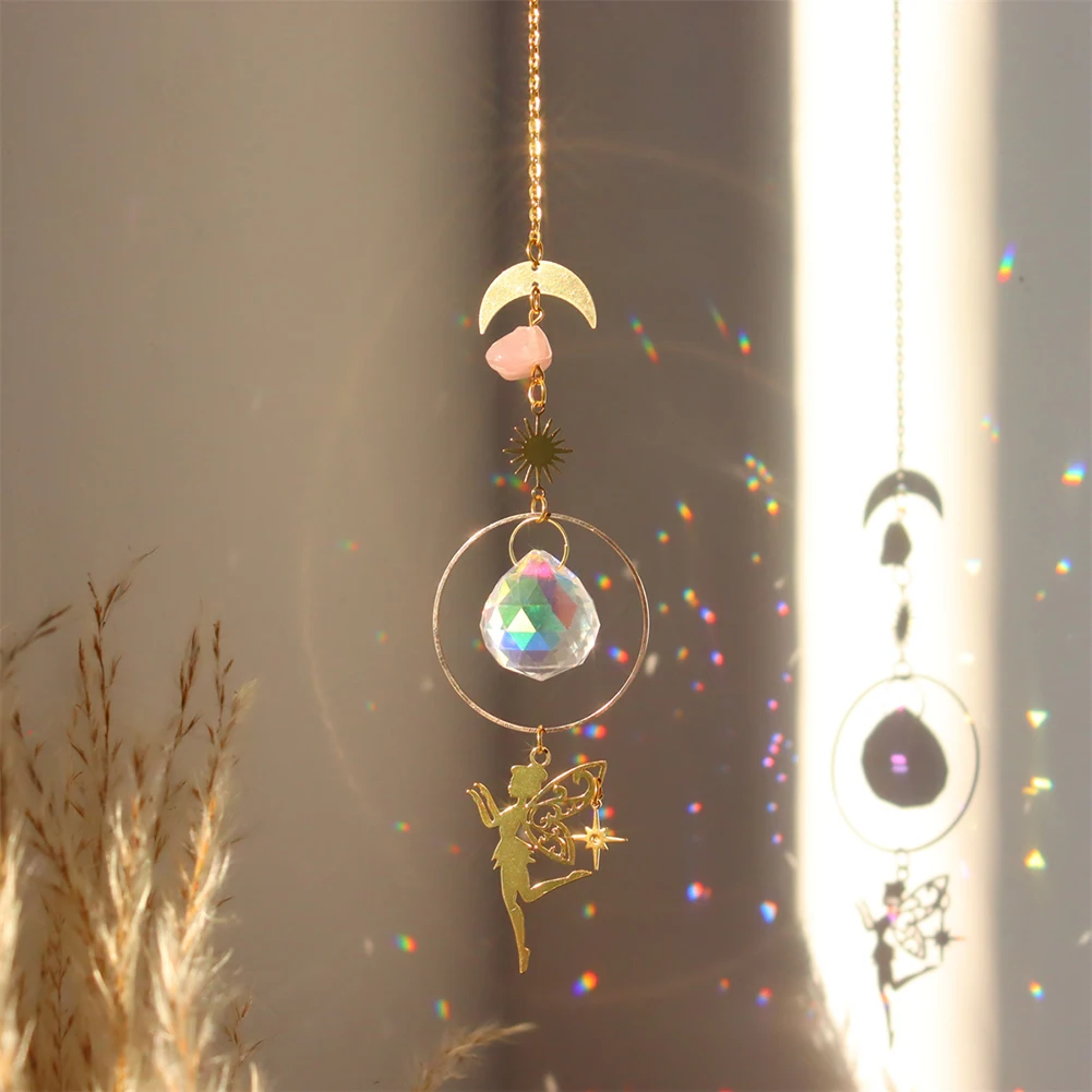 

Crystal Wind Chime Prism Catchers Hanging Ornament Curtain Home Garden Pendant Window Garden Balcony Decorations