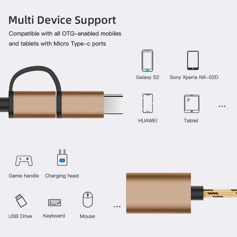 USB 3 0 OTG адаптер кабель Type-C Micro к интерфейсу зарядный линия 2 в 1 для телефона Samsung