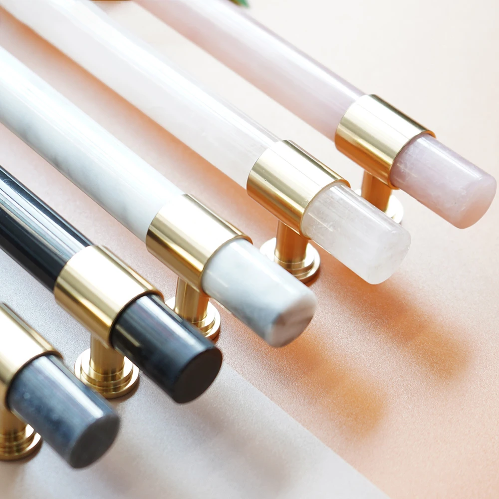 natural marblecrystal brass t bar cabinet handle and knobs kitchen cupboard door pulls furniture handle dresser knob hardware free global shipping