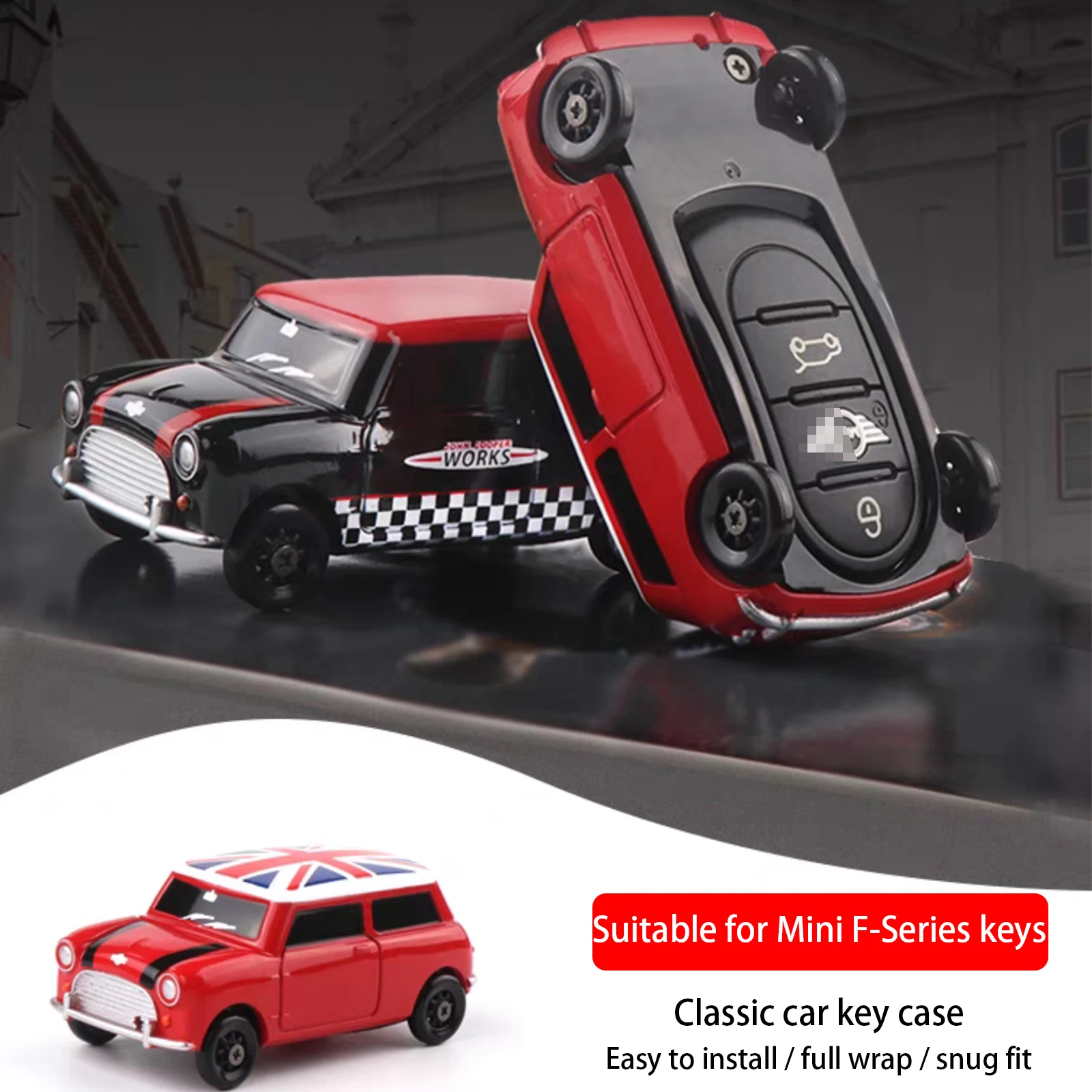 

Car ABS Classic Car Model Key Fob Case Cover Key Shell Decoration Fit For MINI Cooper F56 F54 F55 F57 F60 Accessories