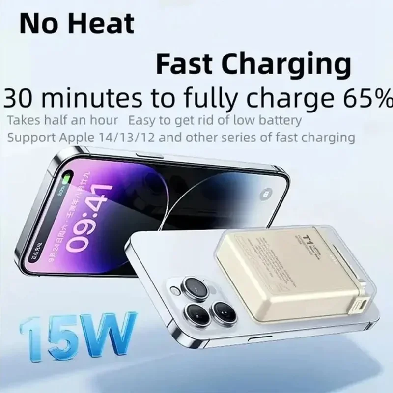 Магнитный беспроводной блок питания для Magsafe внешняя резервная батарея ночник