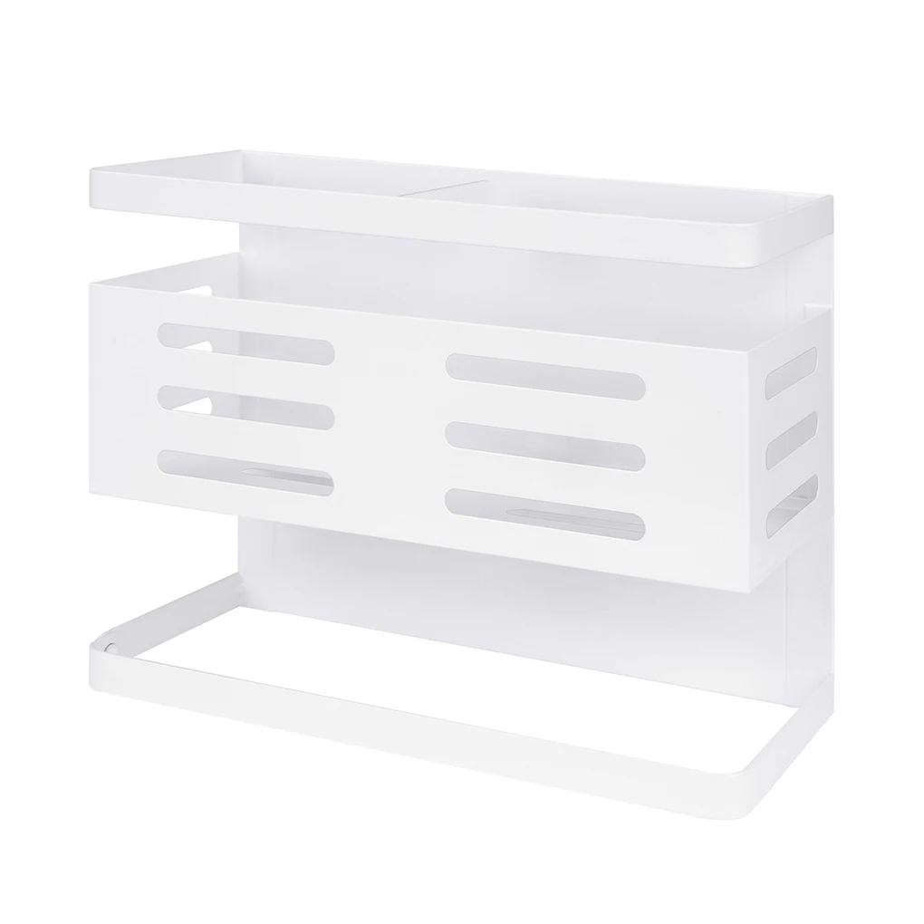 

Fridge Sundries Storage Side Shelf Spice Pepper Oil Adsorption Rack Toilet Paper Holder Towel Rod Organizer Kitchen Supplies