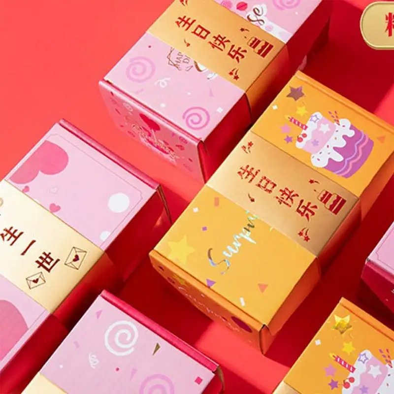 

Folding Bounce Gift Box Surprise Jumping Box Bounce Box Explosions Red Envelope Creative Folding Carton Gift Box For Birthday