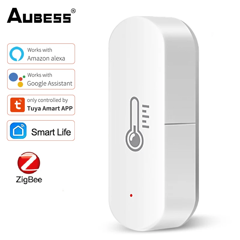 

Умный датчик температуры и влажности Zigbee, функция напоминания о мониторинге низкого напряжения, работает с Tuya SmartLife Alexa Google Home