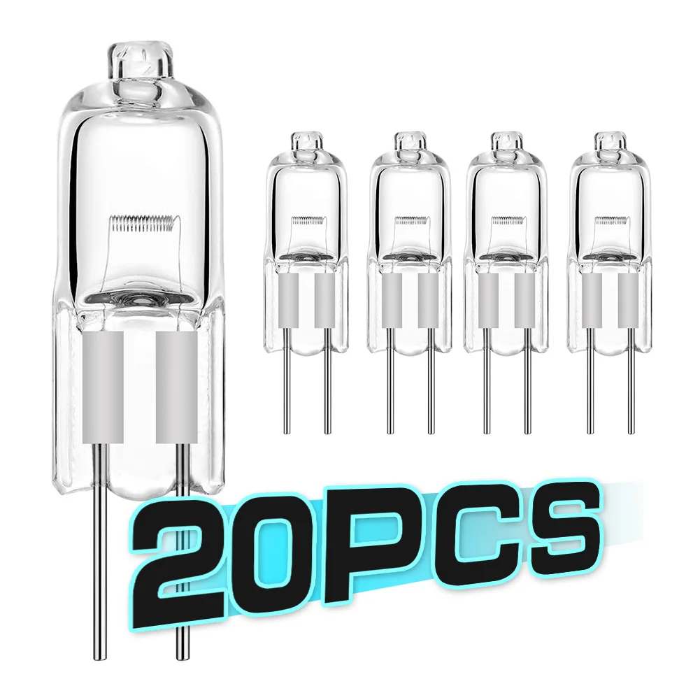 

20pcs/lot Warm White 2900K Halogen Lamp Beads G4 12V 5W 10W 20W 35W 50W G4 Halogen Bulbs Light Globe Lot JC Bi-Pin LED Lamp