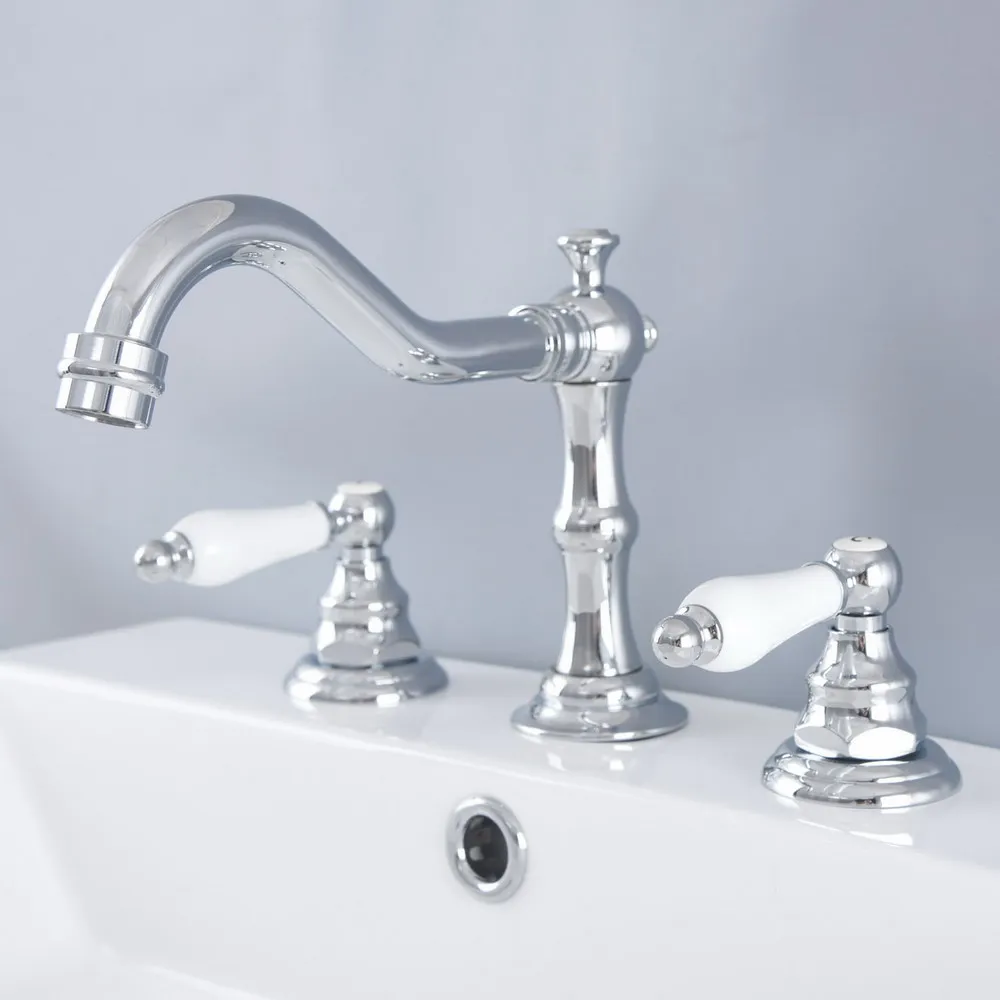 Хромированная отделка латунные смеситель для раковины широкий кухни ванной