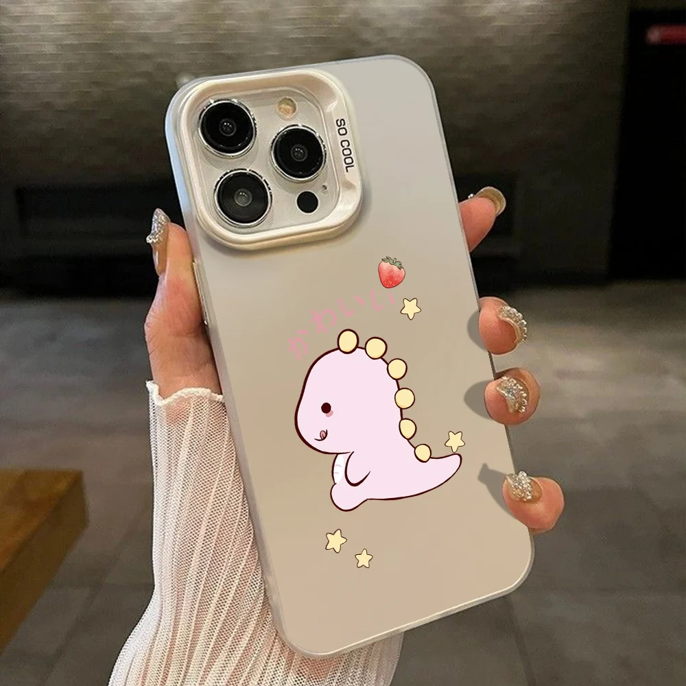 Чехол для Vivo Y91C Y91i Y93 Y95 1820 2015 V30E V17 V2026 V2029 S1 Pro Cute Dinosaur Cover Vivo1811 1816 1920 1906 IMD Plating