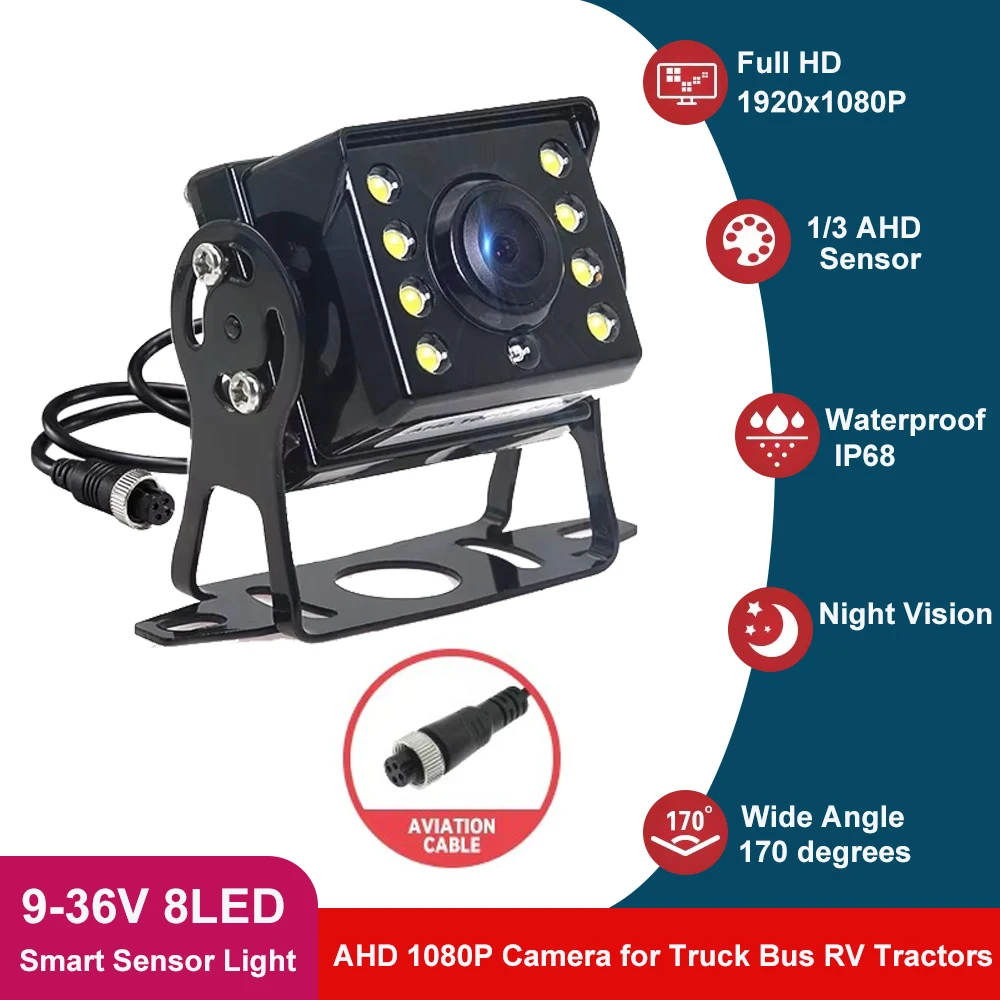 

170 ° AHD 1920*1080P Высокое разрешение Грузовик Starlight Камера заднего вида ночного видения для грузовых автомобилей Автофургонов Тракторы