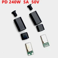 type c male plug pd240w 5a 50v 16p fast charging connector usb with pcb welding data line interface diy data cable accessories