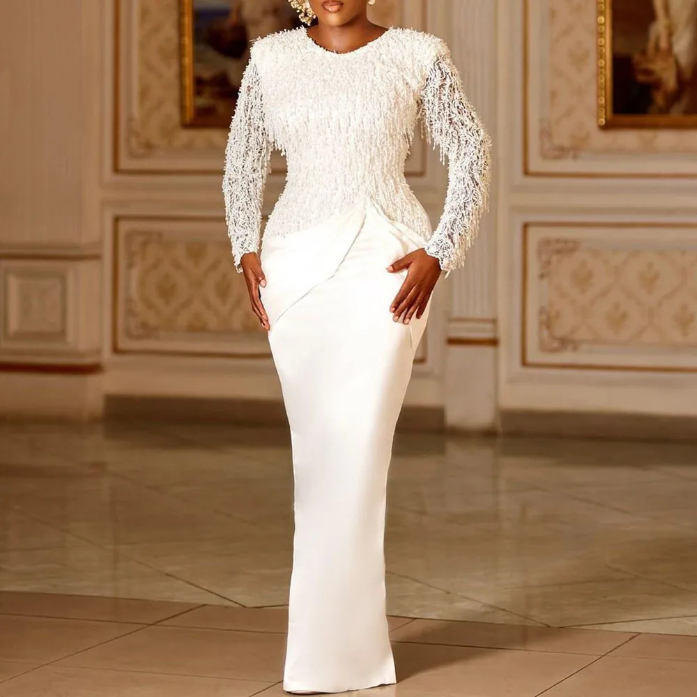 

White Maxi Dresses Africa Clothing African Dresses For Women Muslim Long Dress High Quality Length Fashion African Dress Lady