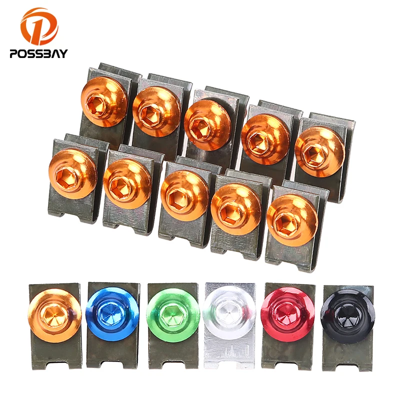 Болты для обтекателя мотоцикла 10 шт./лот 5 мм гайки аксессуары скутера кроссового